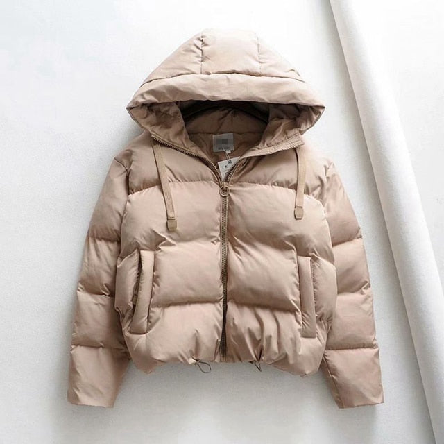 Cotton Padded Jacket Winter Hooded Parkas Women Casual Puffer Jacket