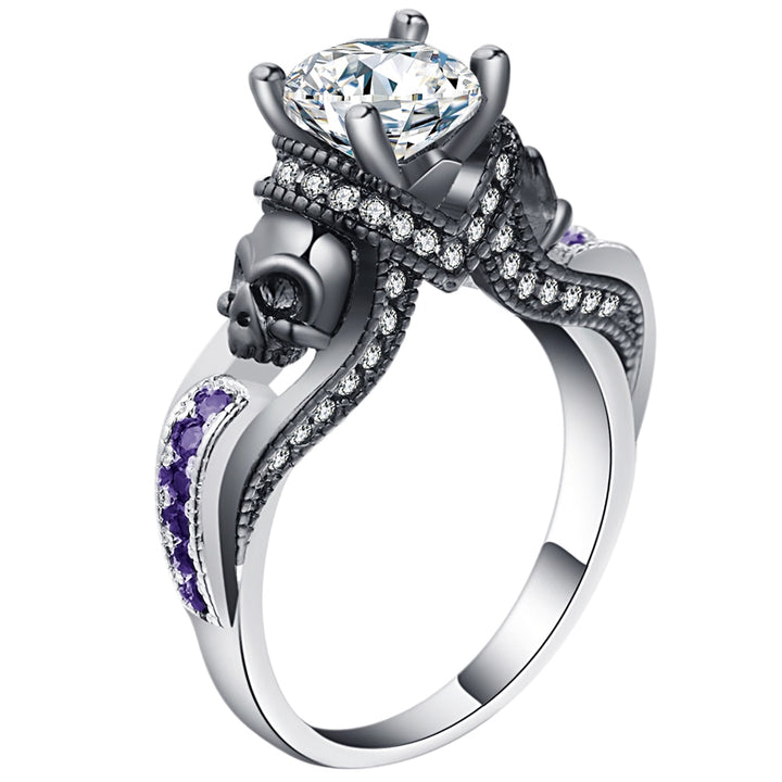 Ghost Evil Skull skeleton CZ Ring