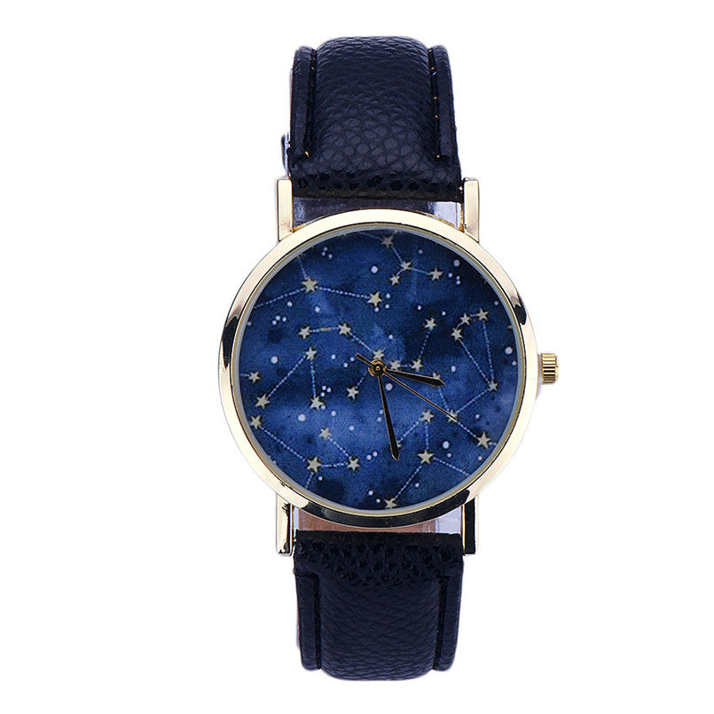 Women Fashion Sky Stars Night Pattern Watch