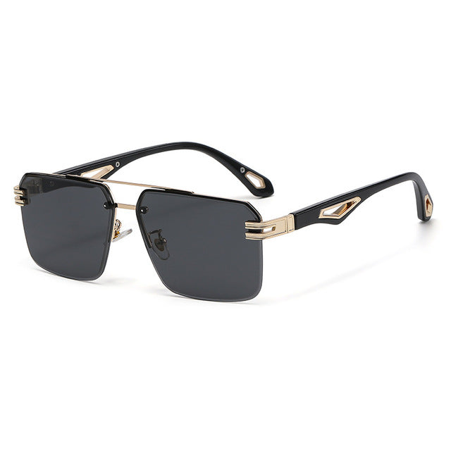 Oversized Rimless Rectangle Sunglasses