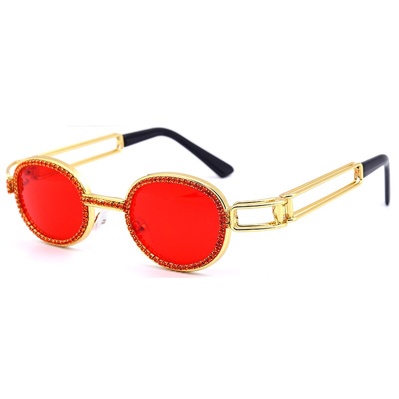 Diamond Sunglasses Women Steampunk Multicolor Rhinestone Shades UV400 Oculos