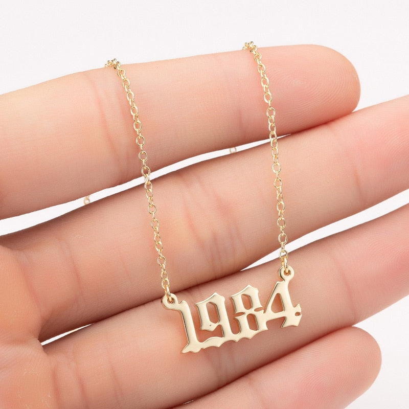 Women Personalized Necklace Special Date Year Number