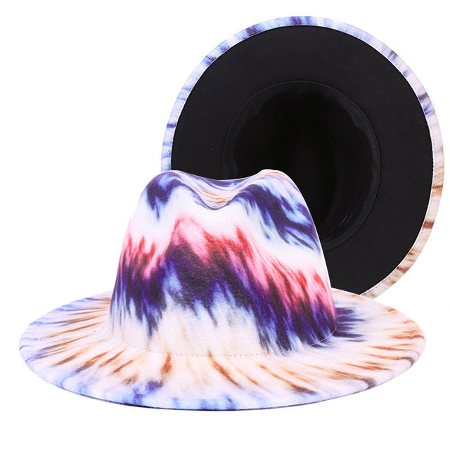 Natural Landscape Tie-dye Fedora Hat