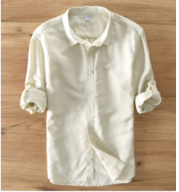 100% Pure Linen Long-Sleeved Shirt Men