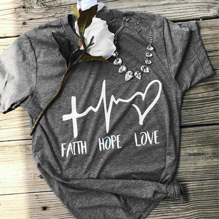 Short Sleeve Faith Hope Love Tee Shirt