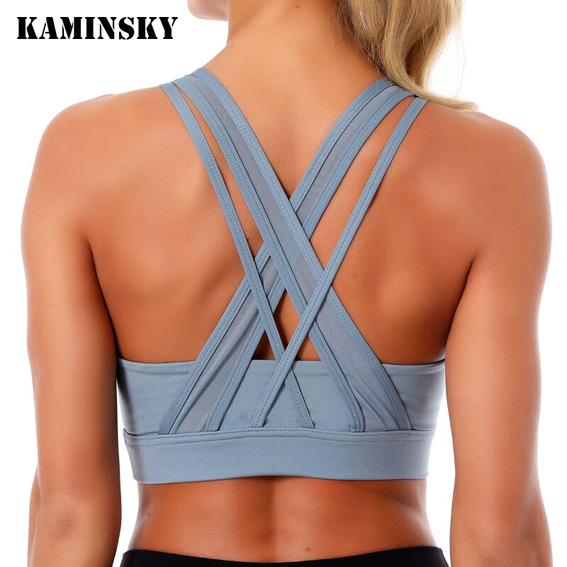 Kaminsky Women Push Up Sexy Back Sport Gathered Bra