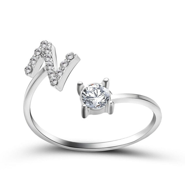 Adjustable 26 Initial Letter Ring