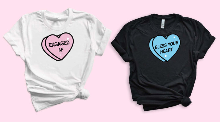 Conversation Heart Shirts❤️🧡💙💛  Phrase + Color Options!