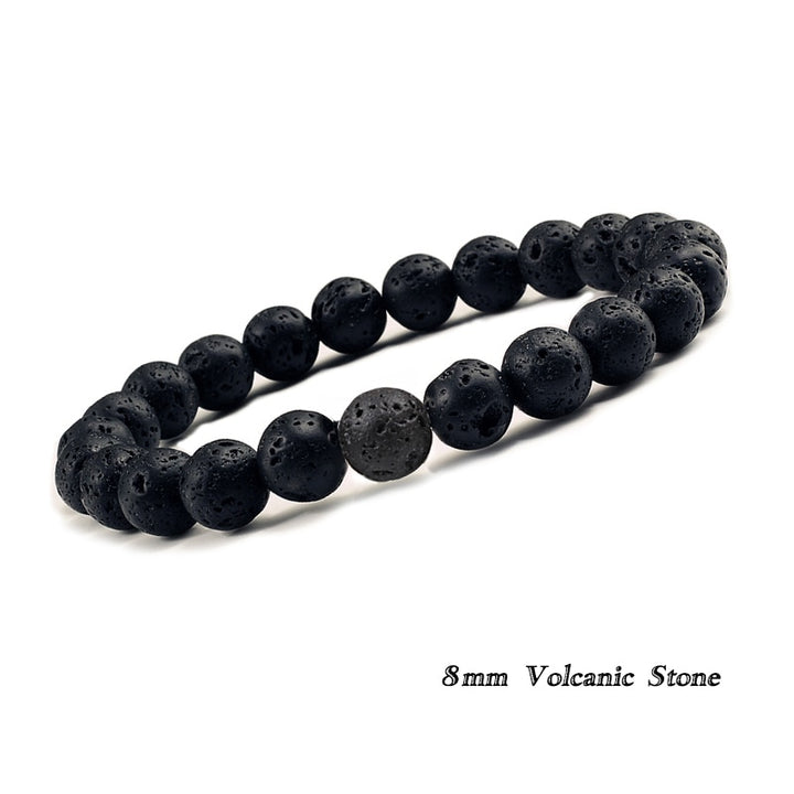 Natural Volcanic Stone Beads Bracelets Black Lava Bracelet