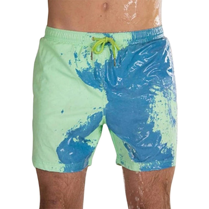 Men's Magical Change Color Beach Shorts Swimming Trunks Swimwear Quick Dry Bathing Shorts Beach Shorts