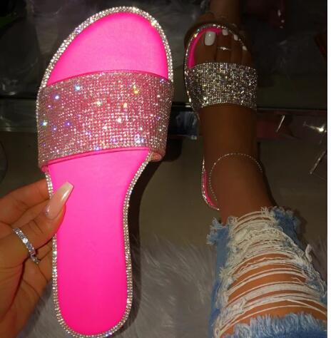 Summer Women Basic Diamonds Sandals  Slip-On