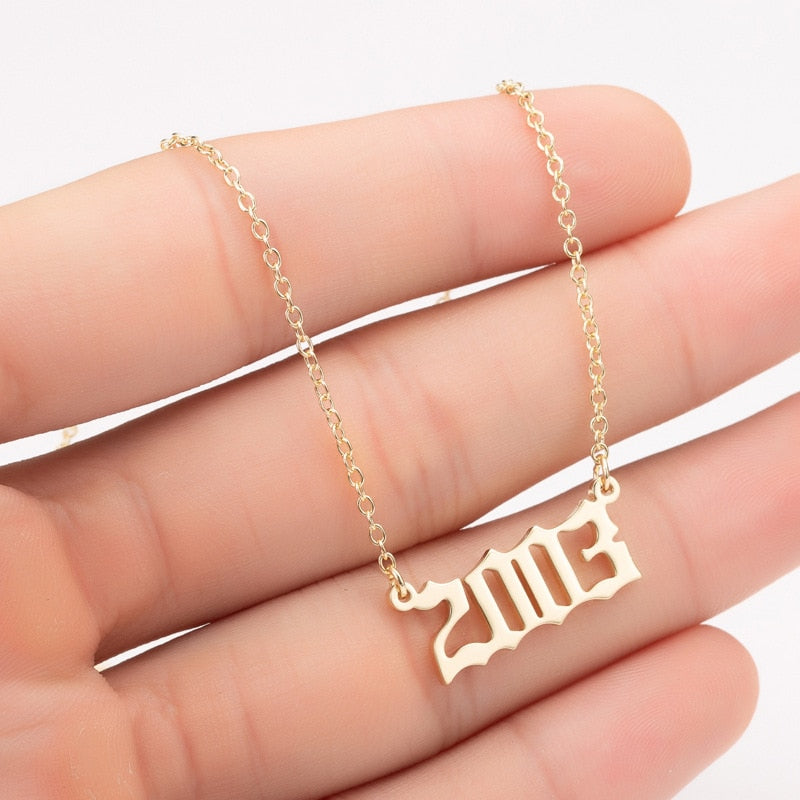 Women Personalized Necklace Special Date Year Number