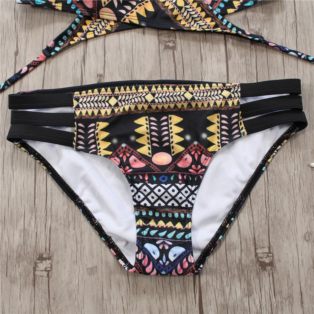Bandage Aztec Bikini String Strappy Swim Wear