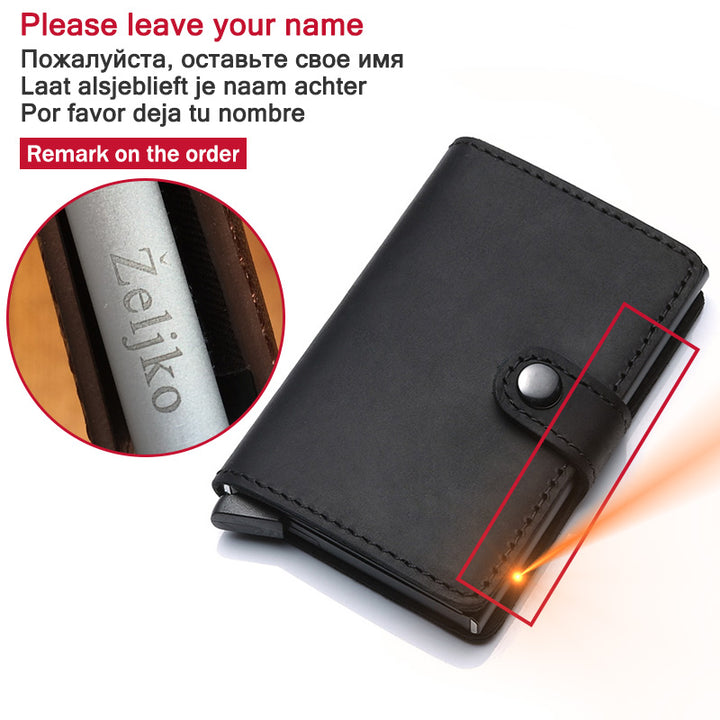 RFID Blocking Men Wallet ID Card Holder