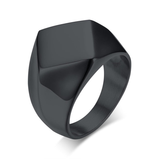 Men's Quadrangle Flat-Top Signet Ring