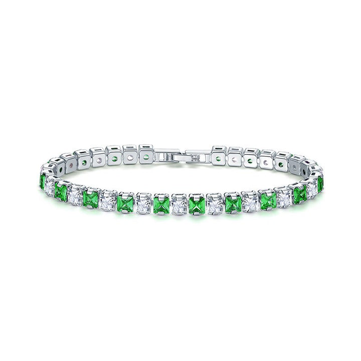 UMODE 0.25ct Clear Square Cubic Zirconia Tennis Bracelet for Men Women