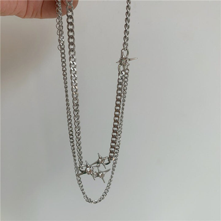 Shiny Crystal Star Chain Necklace