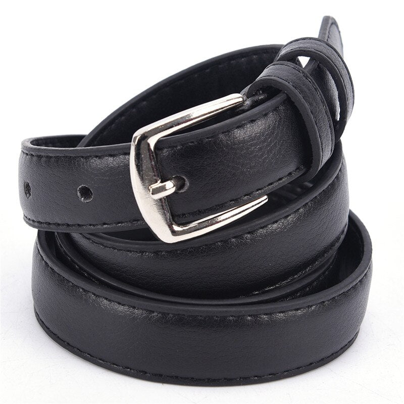 Women Black Leather Belt