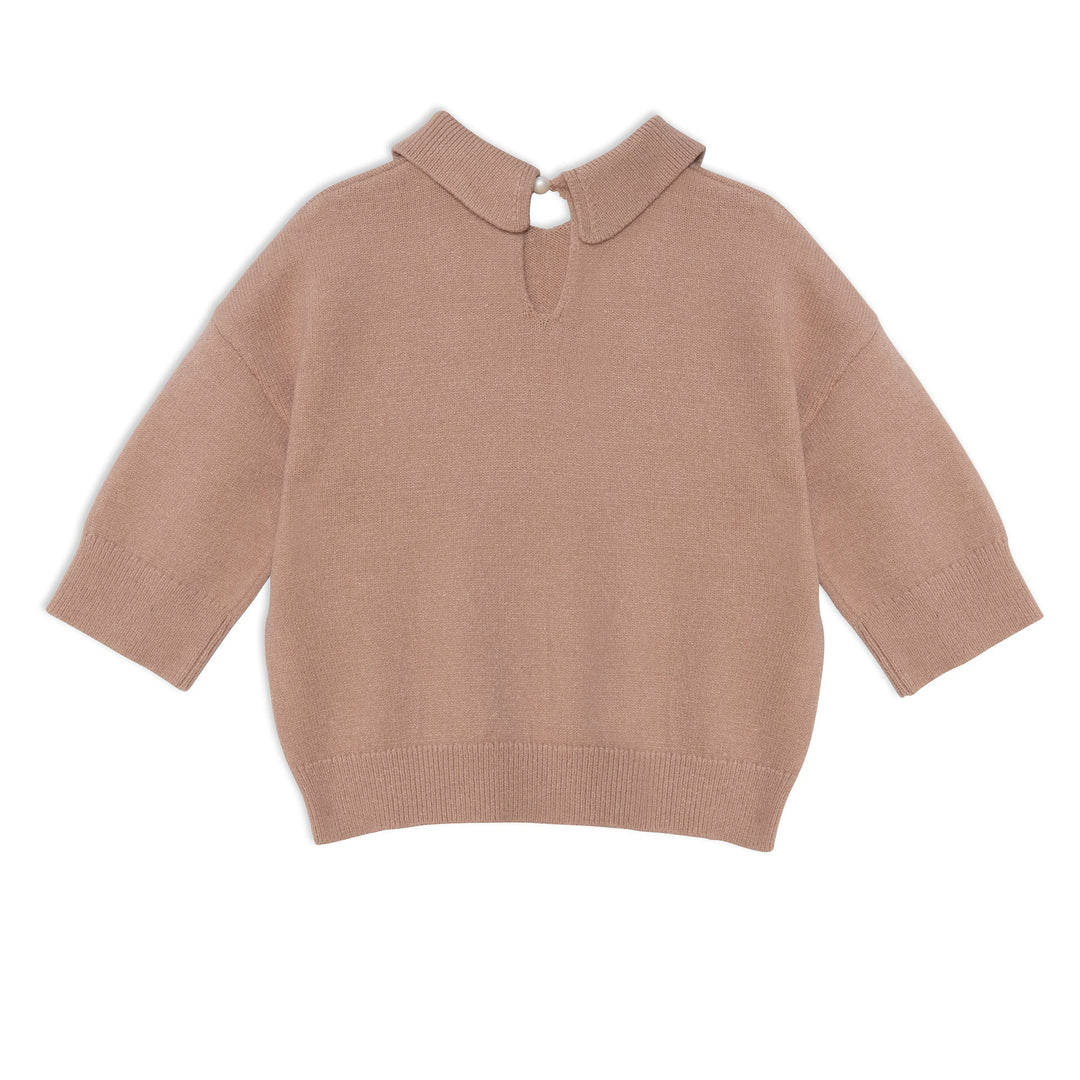 3/4 Sleeve Knitted Top Beige