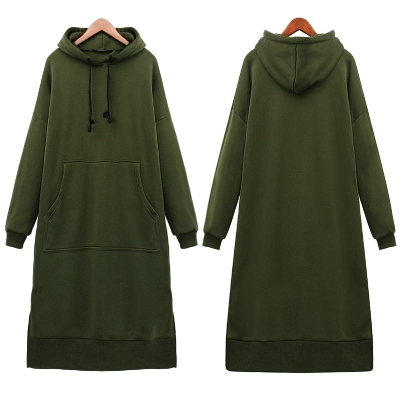 Women Loose Long Hoodie Dress