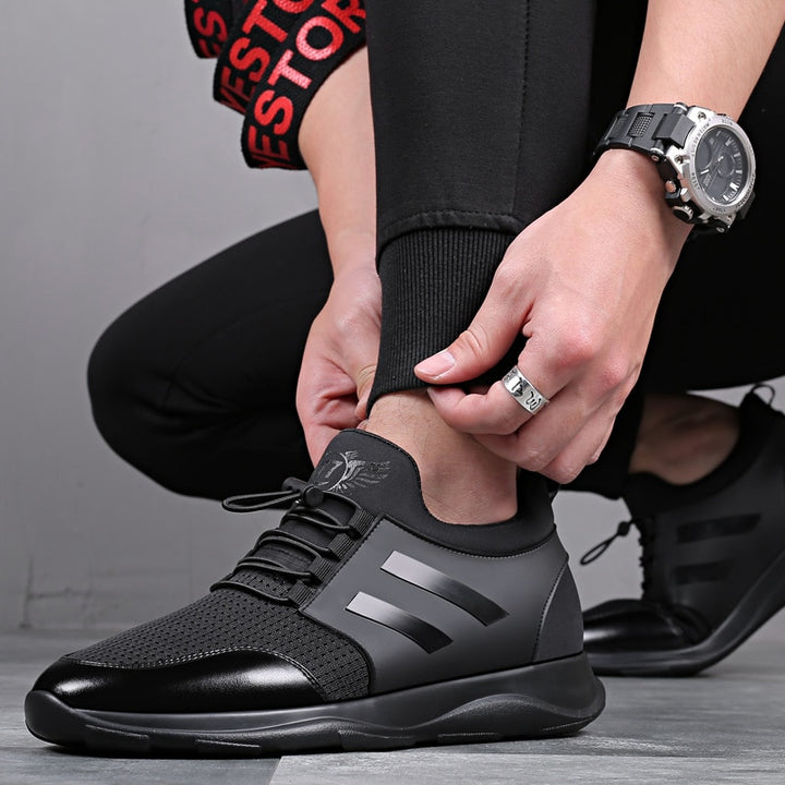 Men Casual Shoes Black Mesh Comfortable Walking Sneakers