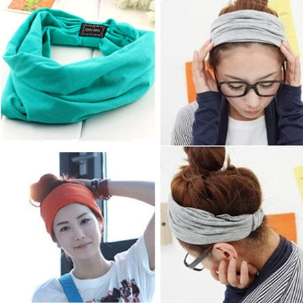 New Variety of Wear Method Cotton Elastic Sports Headbands Wide Headband
