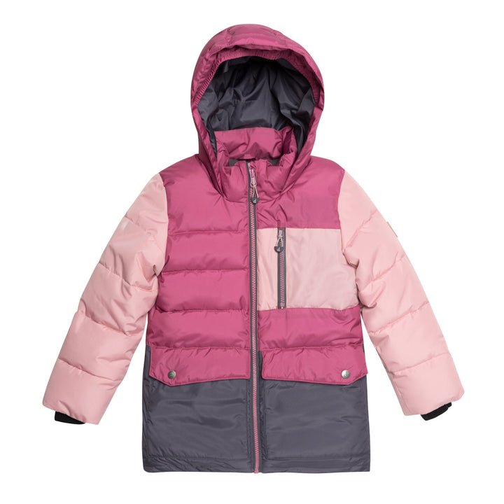 Tricolor Puffy Jacket Pink, Fuchsia And Dark Grey