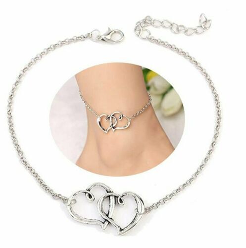 Double Row Infinity Heart Tennis Anklet – Different Drips