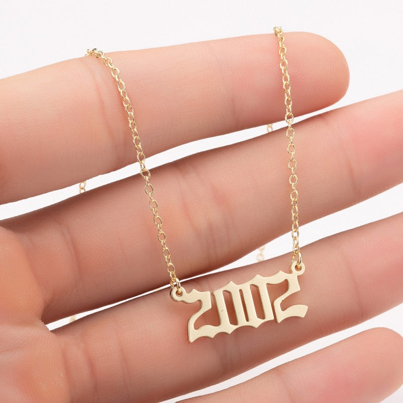 Women Personalized Necklace Special Date Year Number