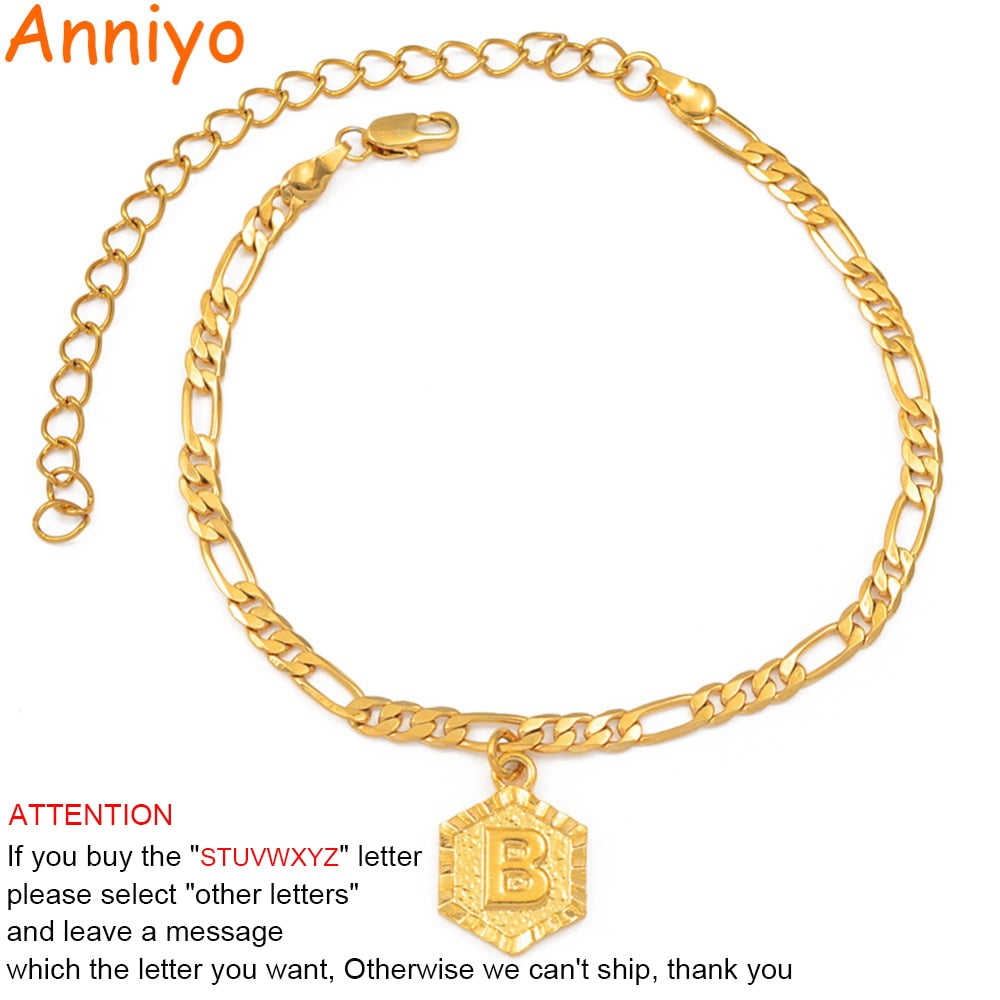 Extender Chain / A-Z Initial Letter Anklet for Women