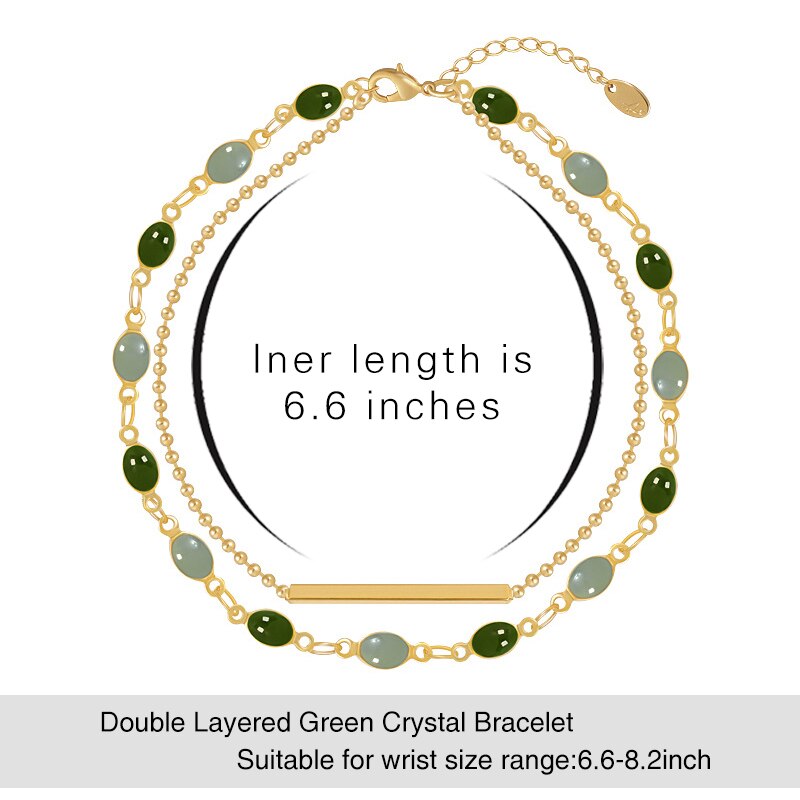 Green Crystal Charm Bracelets for Women