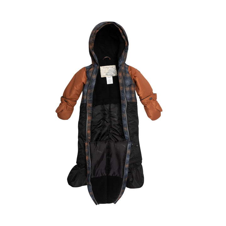 Checked Print One Piece Baby Snowsuit