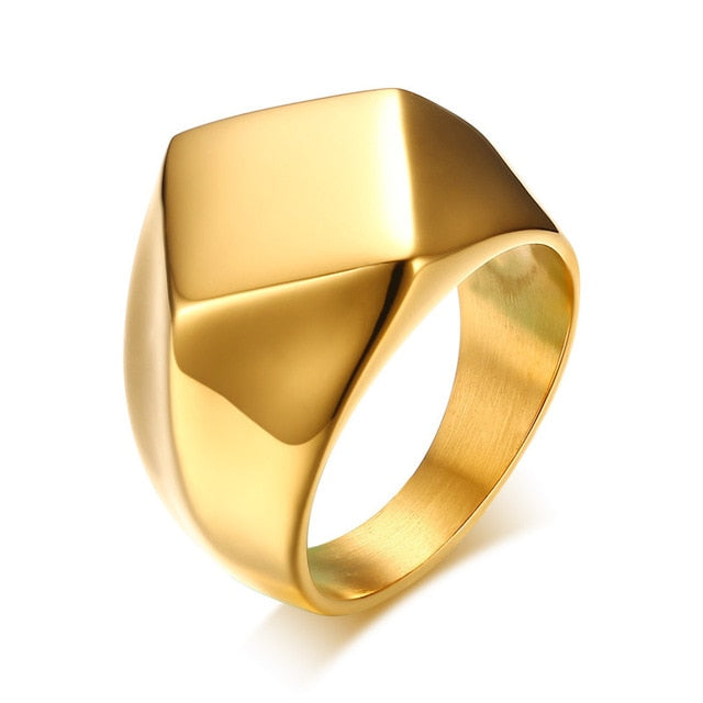 Men's Quadrangle Flat-Top Signet Ring