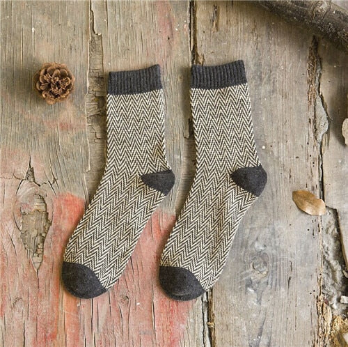 Striped Warm Thick Wool Socks