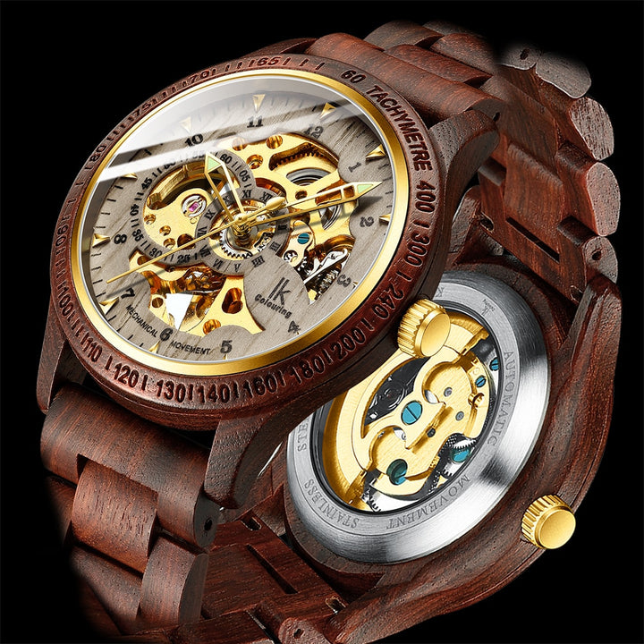 Classic Wooden Men's Mechanical Watch