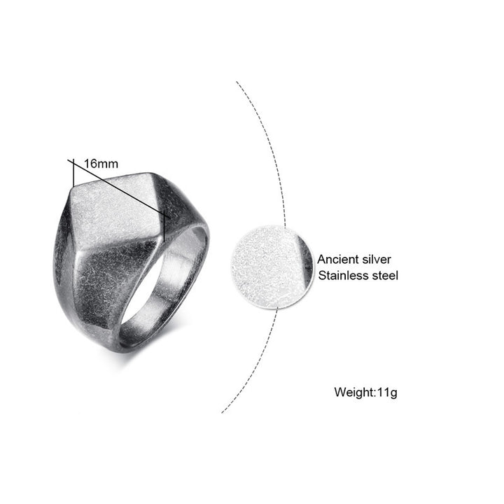 Men's Quadrangle Flat-Top Signet Ring