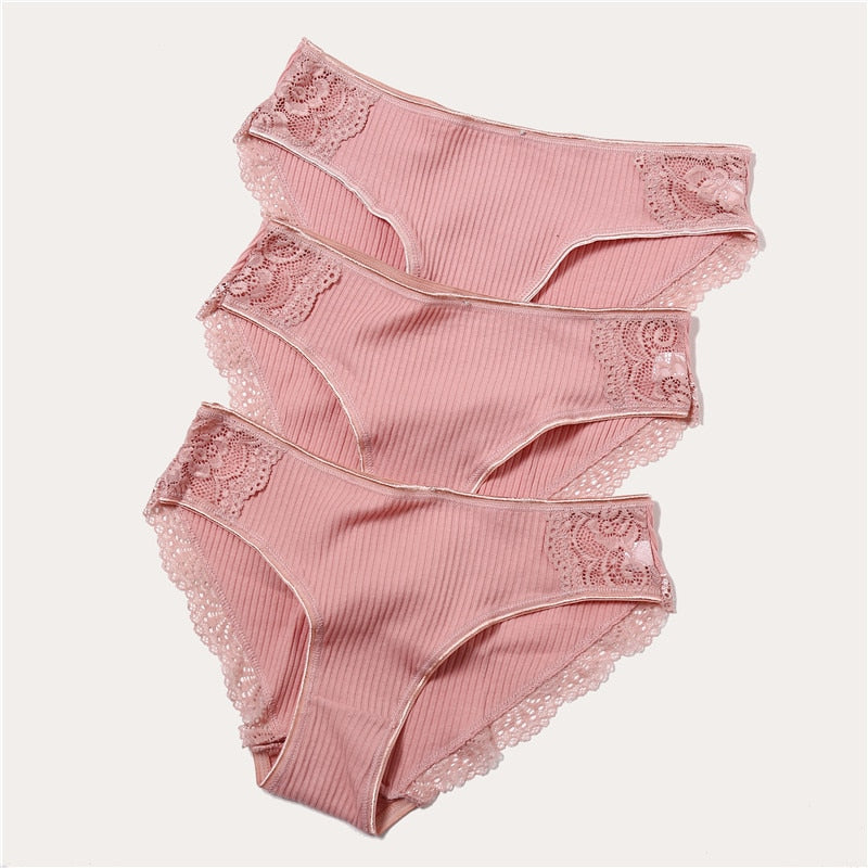 Cotton Panty 3Pcs/lot Solid Women's Panties