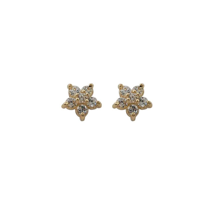 Plated Silver Gold Flower Earrings