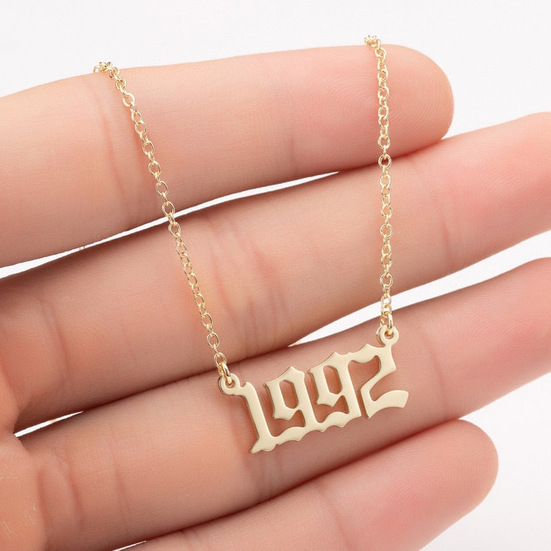 Women Personalized Necklace Special Date Year Number