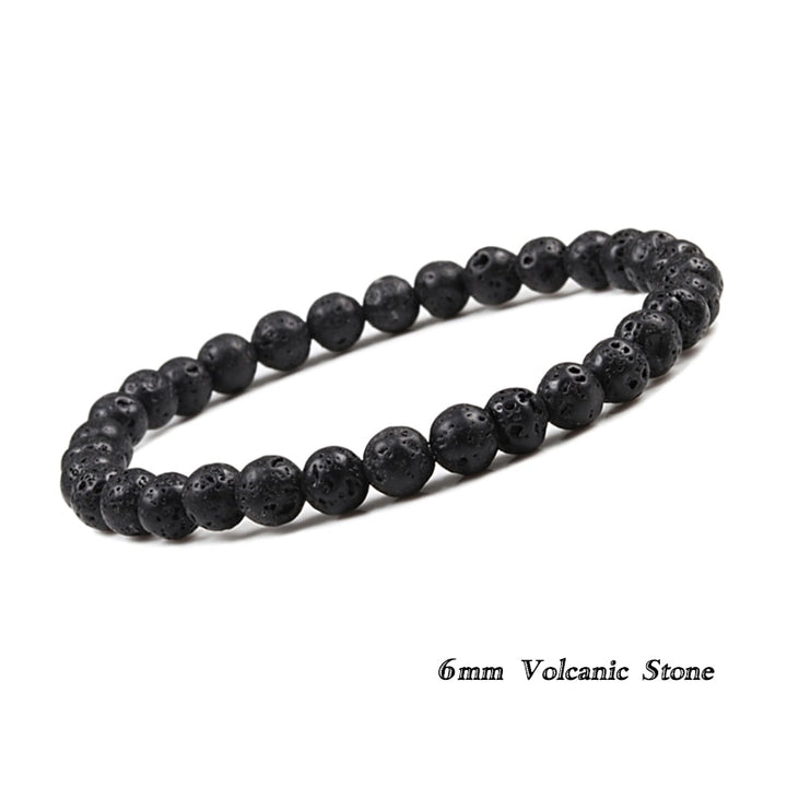 Natural Volcanic Stone Beads Bracelets Black Lava Bracelet