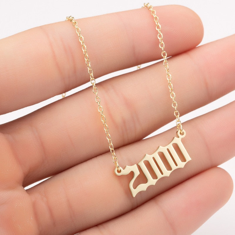 Women Personalized Necklace Special Date Year Number