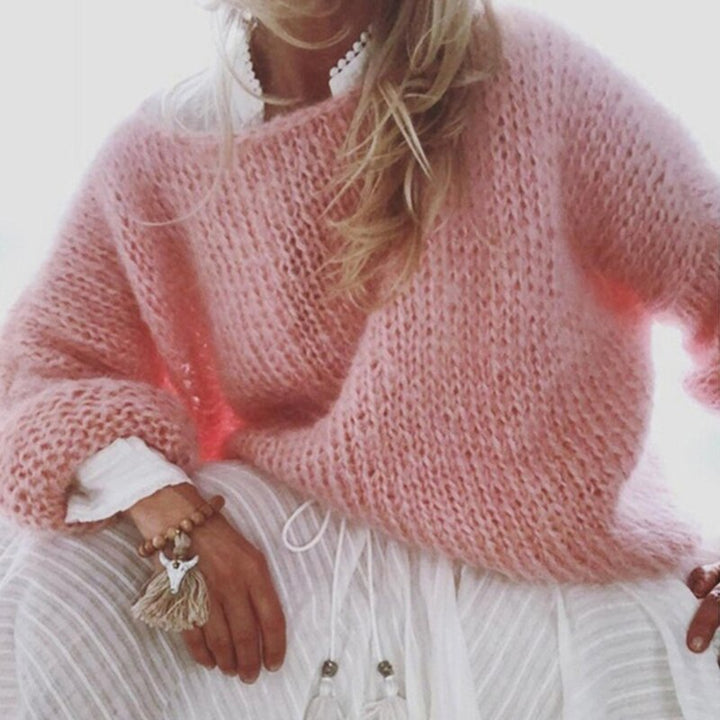 Women's Chunky Knitted Fluffy Pullover Tops