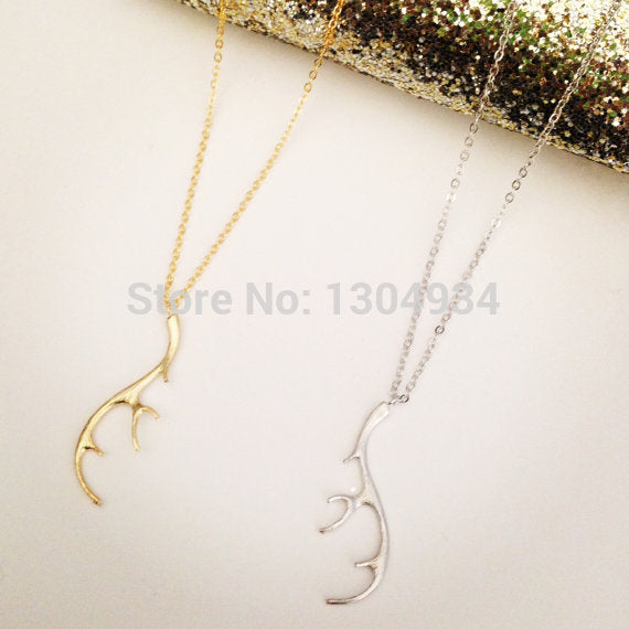 Jisensp Fashion Vintage Jewelry Deer Antler Necklace for Women