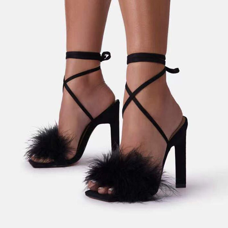 Women's Feather High Heels