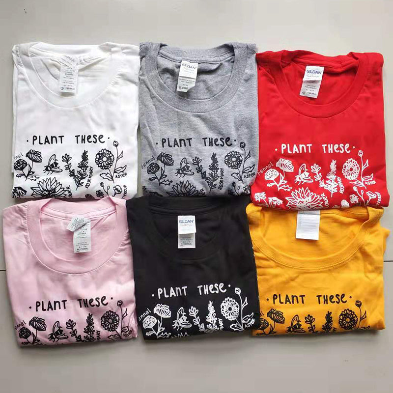 Wild flower graphic T-shirts Women