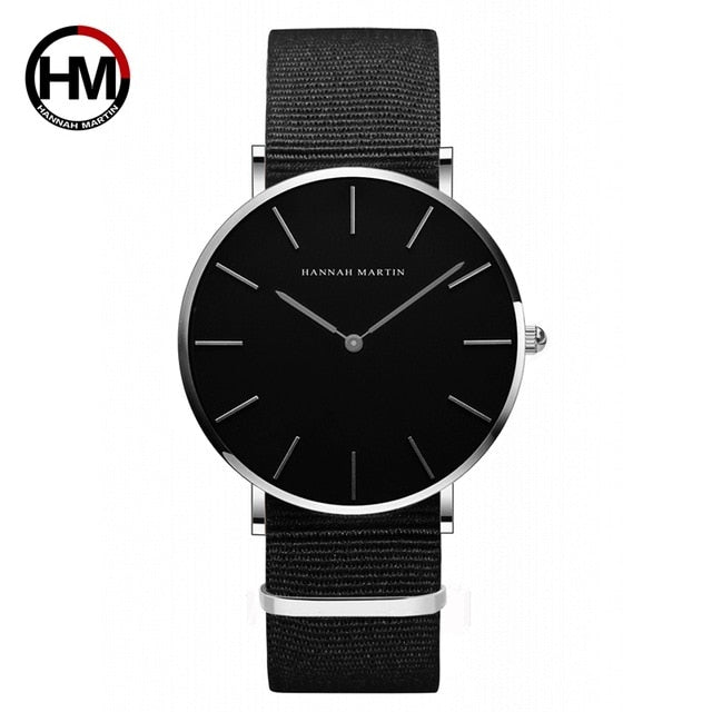 High Quality Rose Gold Dial Watch Leather Waterproof Wristwatch