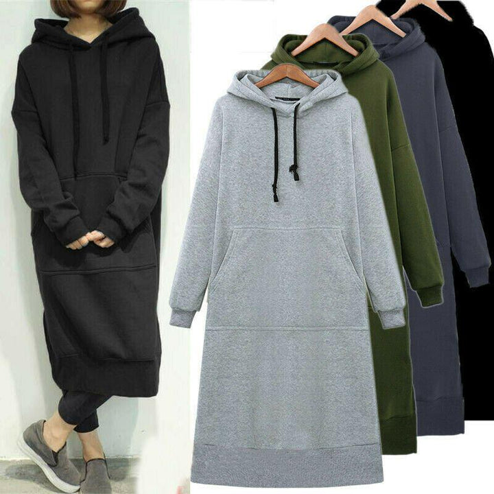 Women Loose Long Hoodie Dress