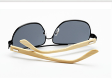 Wooden Metal Pilot Sunglasses