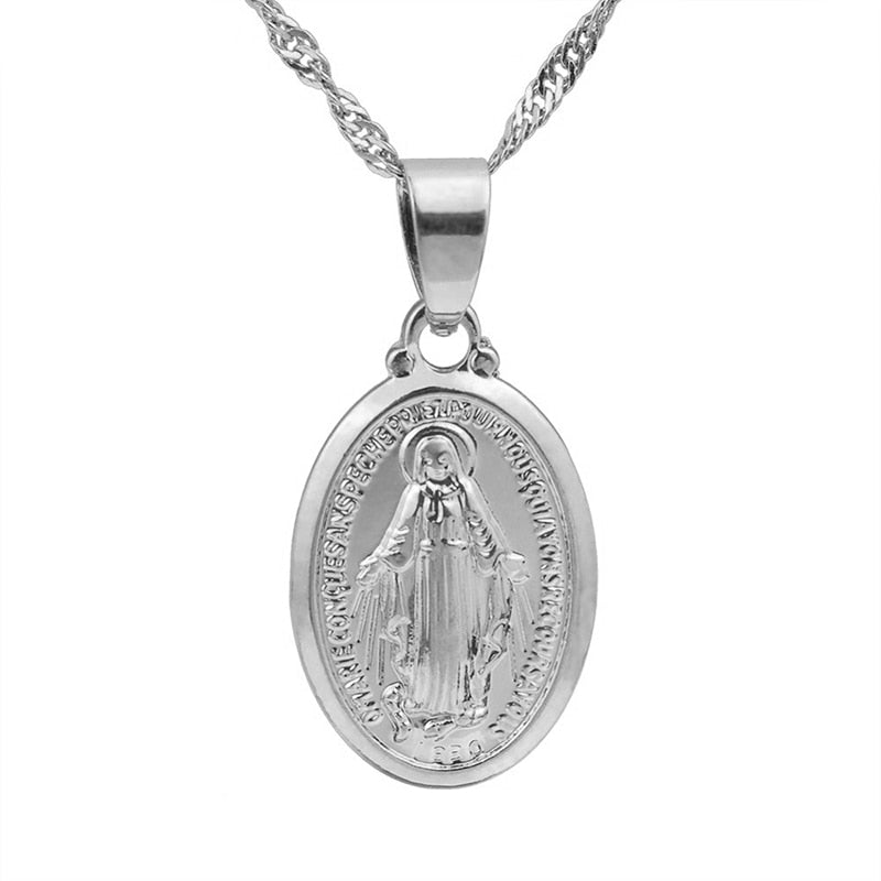 Virgin Mary Pendant Necklace For Women