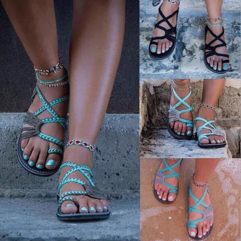 Boho Handmade Breathable Braided Sandals